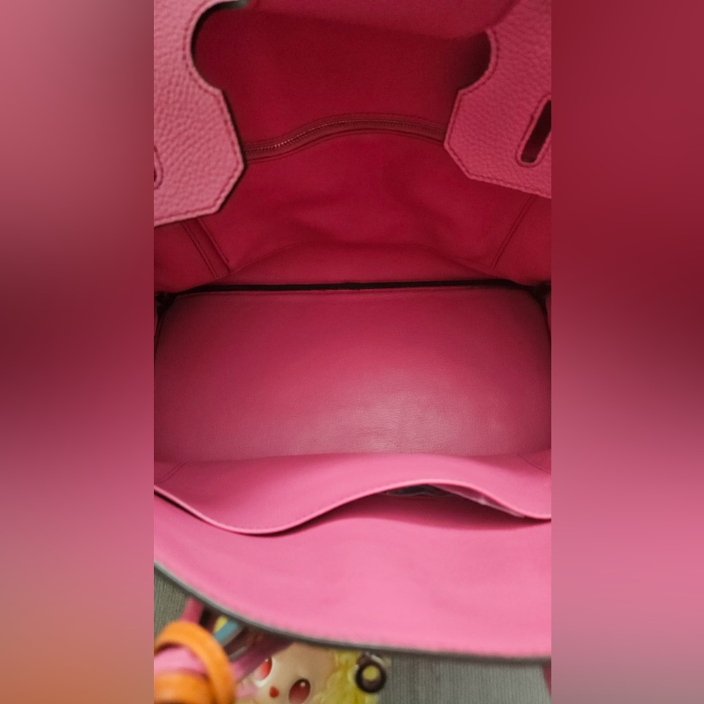 Pink Leather Satchel Handbag - Designer Style - Picture 15 of 16